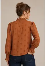 Emily Ruffle Neck & Floral Front Top