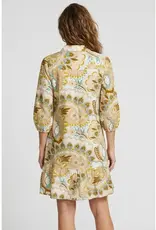 Charity Challis Floral Ruffle Hem Dress