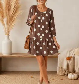Darla Polka Dot Button Front Dress