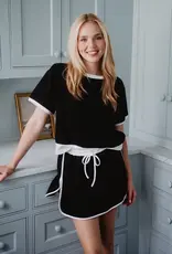 Samatha Top and Skort Set Available in 3 colors Black/White, Pink/Orange, & Yellow/Blue