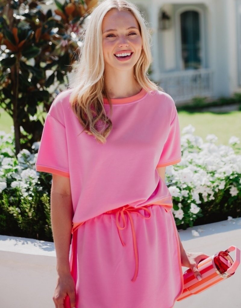 Samatha Top and Skort Set Available in 3 colors Black/White, Pink/Orange, & Yellow/Blue