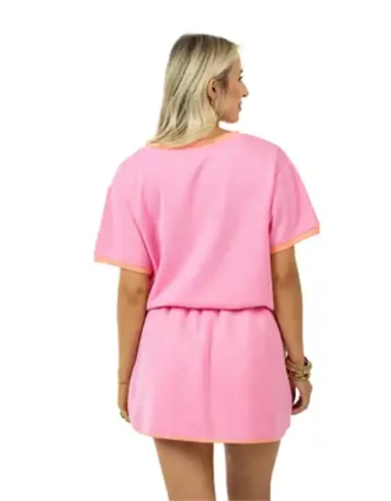 Samatha Top and Skort Set Available in 3 colors Black/White, Pink/Orange, & Yellow/Blue