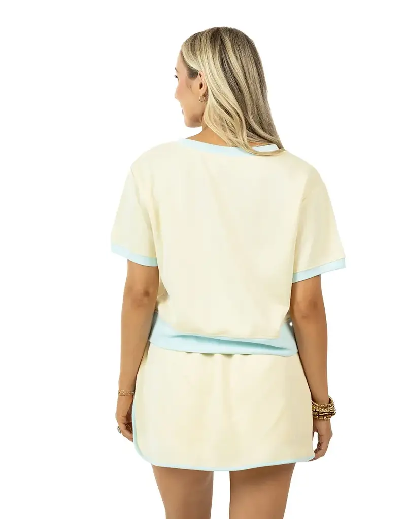 Samatha Top and Skort Set Available in 3 colors Black/White, Pink/Orange, & Yellow/Blue
