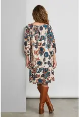 Challis Paisley Tie Front Ruffle Hem Dress