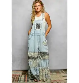 Finley Mixed Printed Ruffle Wide Leg Overall