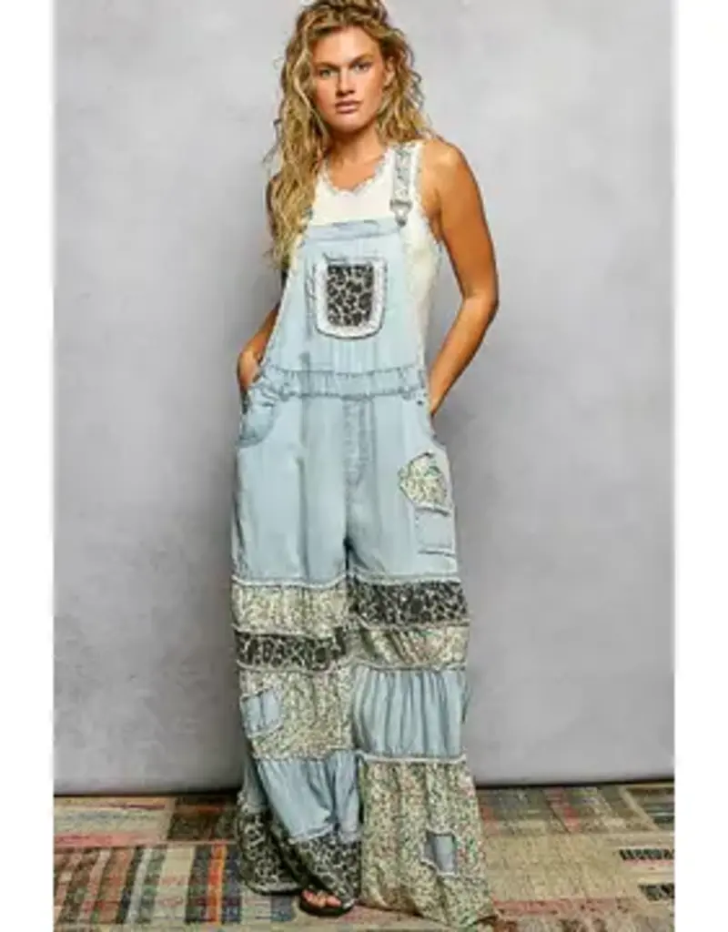Finley Mixed Printed Ruffle Wide Leg Overall