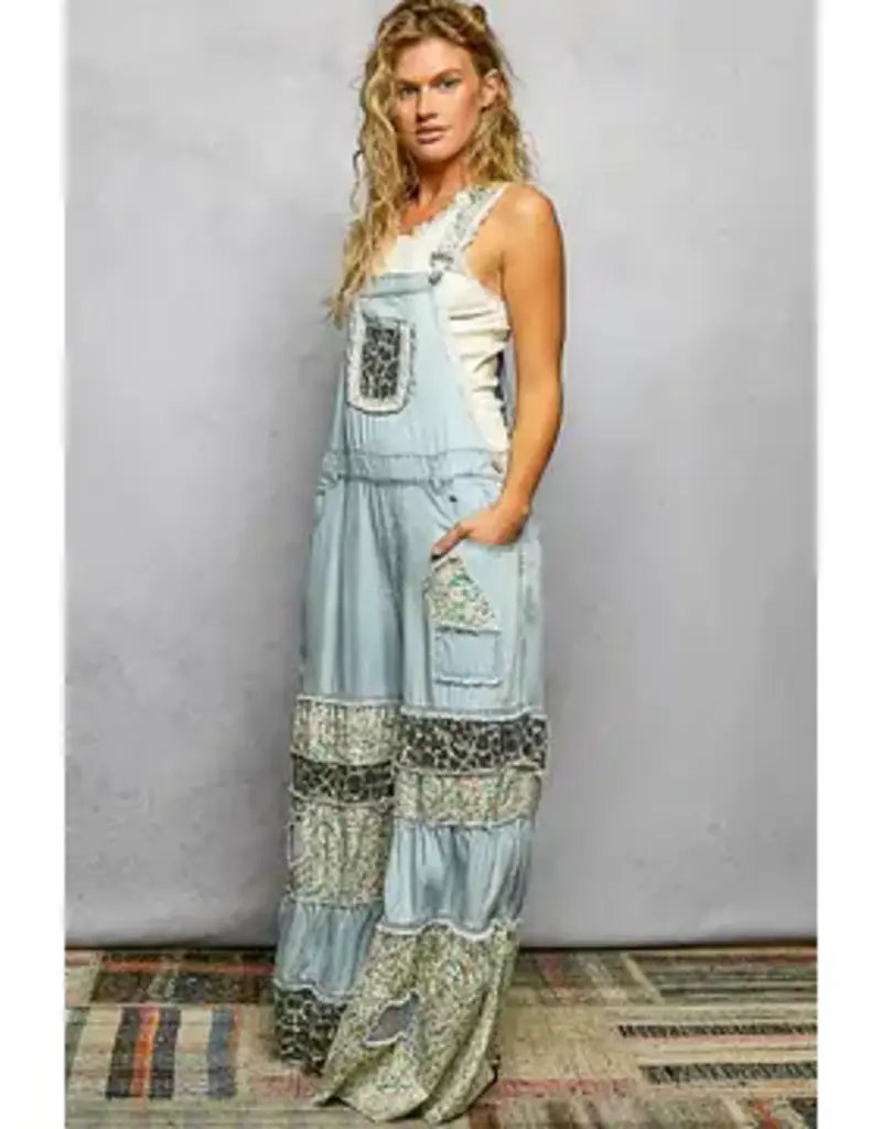 Finley Mixed Printed Ruffle Wide Leg Overall