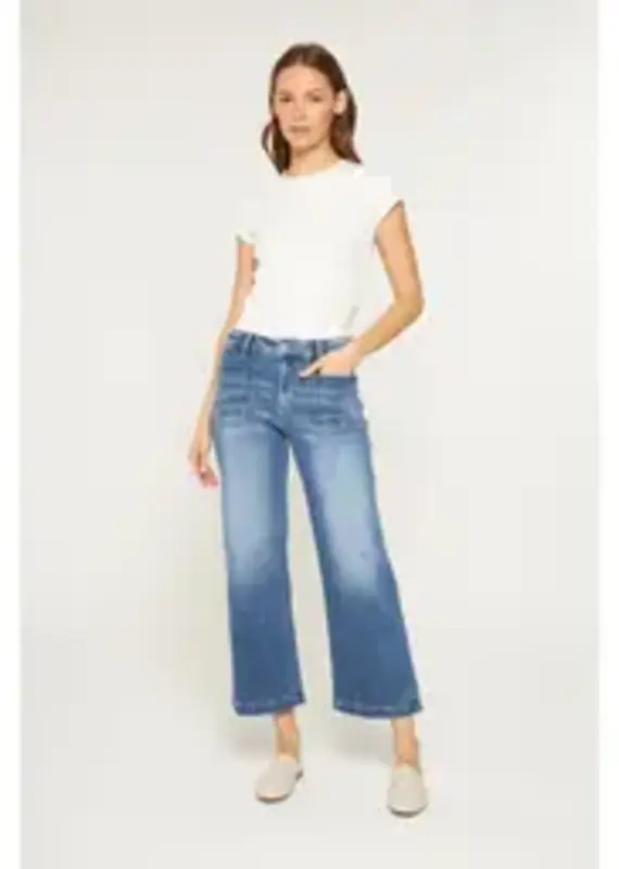 Holly High Rise Cropped Wide Leg with Patch Pkt