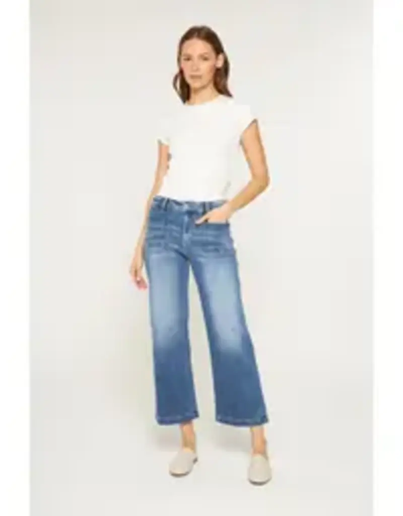 Holly High Rise Cropped Wide Leg with Patch Pkt