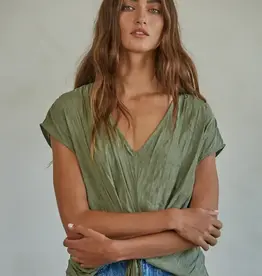 Boho V-Neck Sleeveless Top with Front Tie