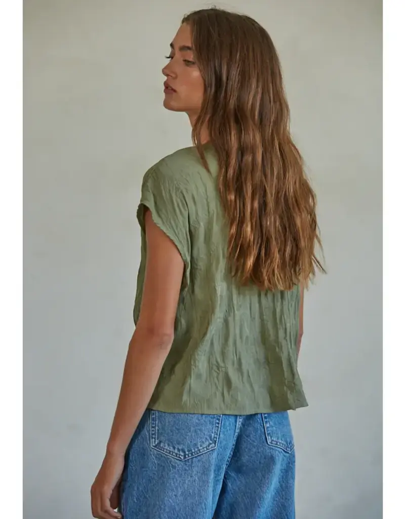 Boho V-Neck Sleeveless Top with Front Tie