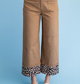 Linda Leopard Cuffed Ankle Cropped Pants