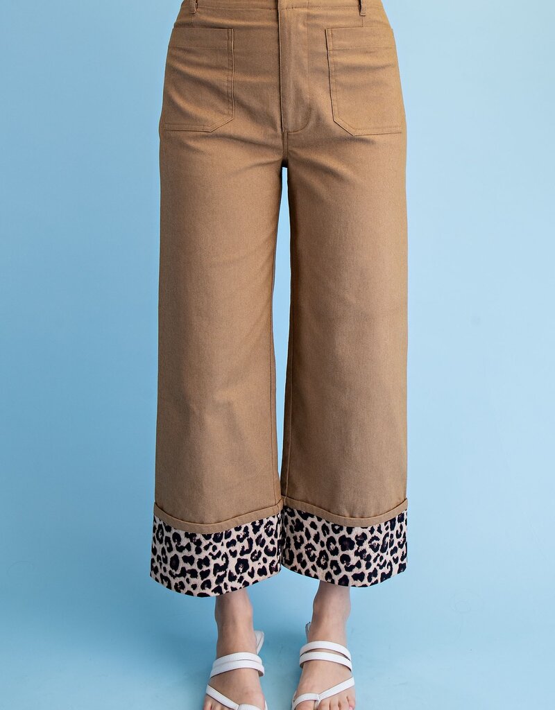 Linda Leopard Cuffed Ankle Cropped Pants
