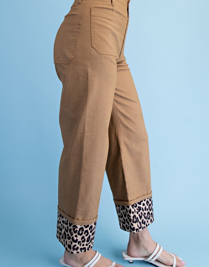 Linda Leopard Cuffed Ankle Cropped Pants