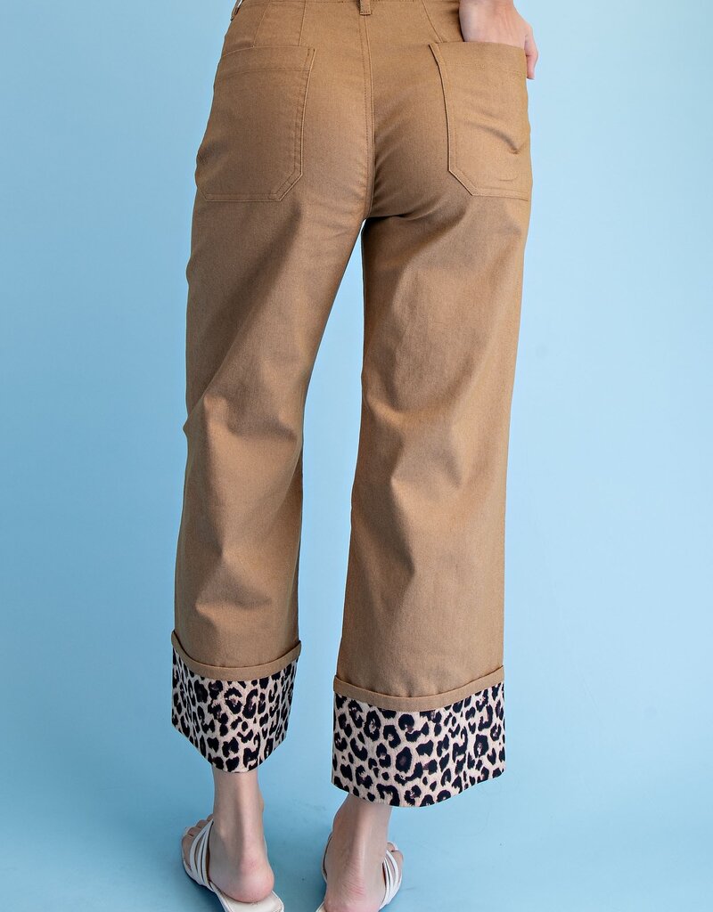 Linda Leopard Cuffed Ankle Cropped Pants