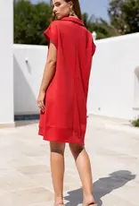 Hannah Half-Zip Jacquard Dress w/ Pockets