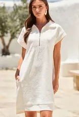 Hannah Half-Zip Jacquard Dress w/ Pockets