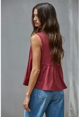 Jessie Jersey Pin Tuck Sleeveless Top