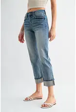 Flord Mid-Rise Straight Crop Cuffed Hem