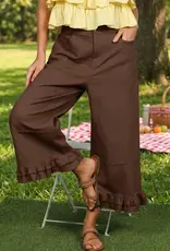 Rachel Casual Ruffle Hem Cropped Pant