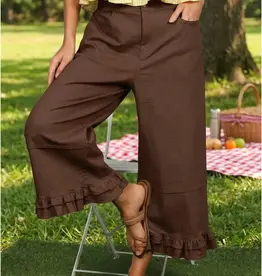 Rachel Casual Ruffle Hem Cropped Pant
