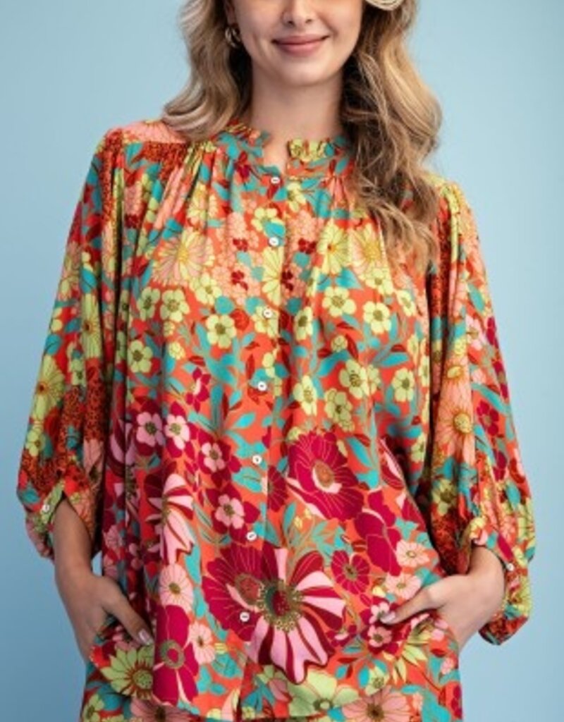Reese Retro Floral Print Top