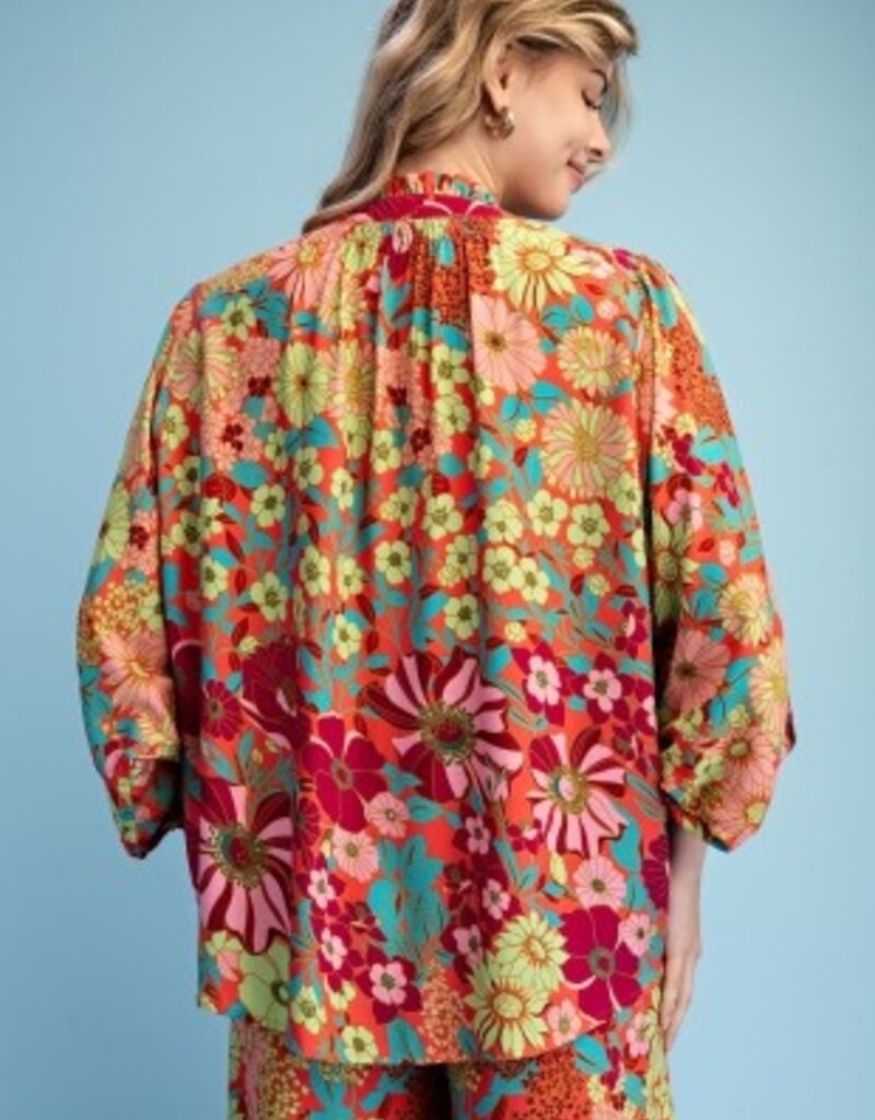 Reese Retro Floral Print Top