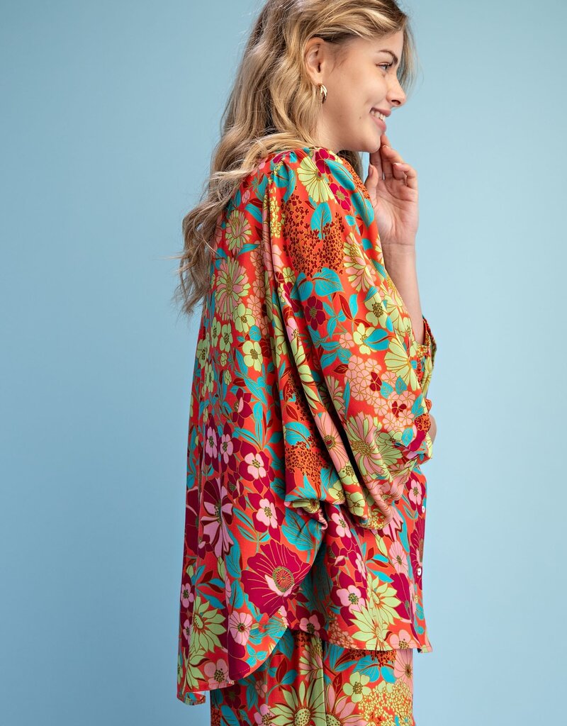 Reese Retro Floral Print Top