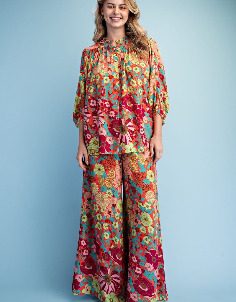 Reese Retro Floral Print Top