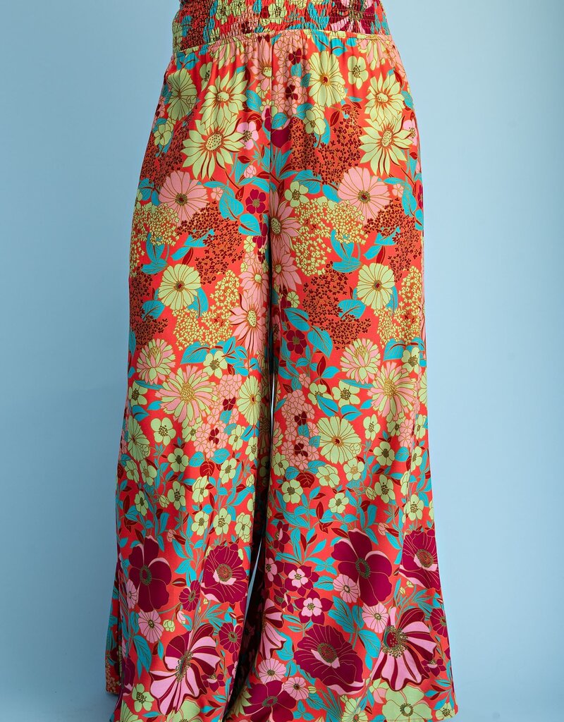 Reese Retro Floral Flare Wide Leg