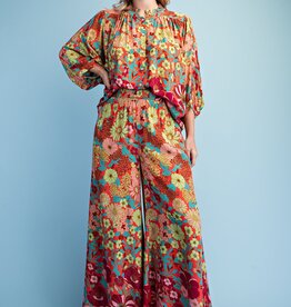 Reese Retro Floral Flare Wide Leg