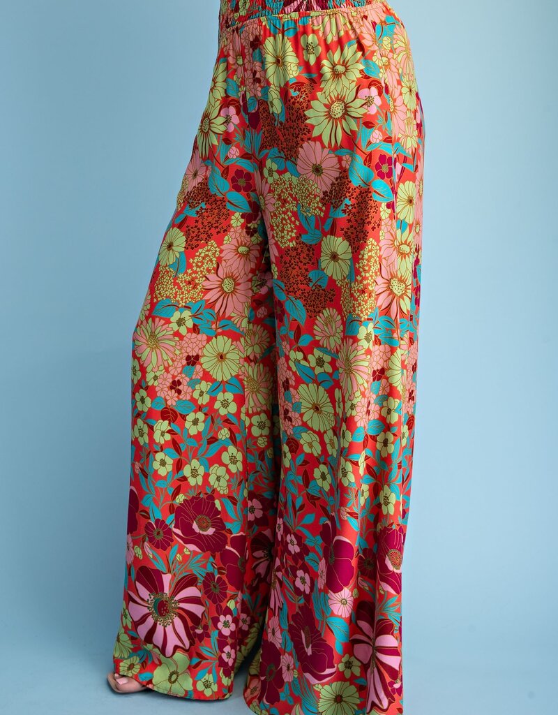 Reese Retro Floral Flare Wide Leg