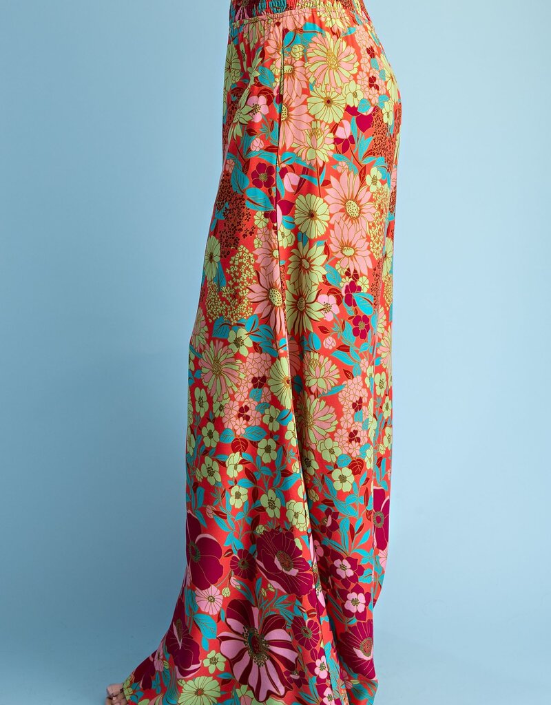 Reese Retro Floral Flare Wide Leg