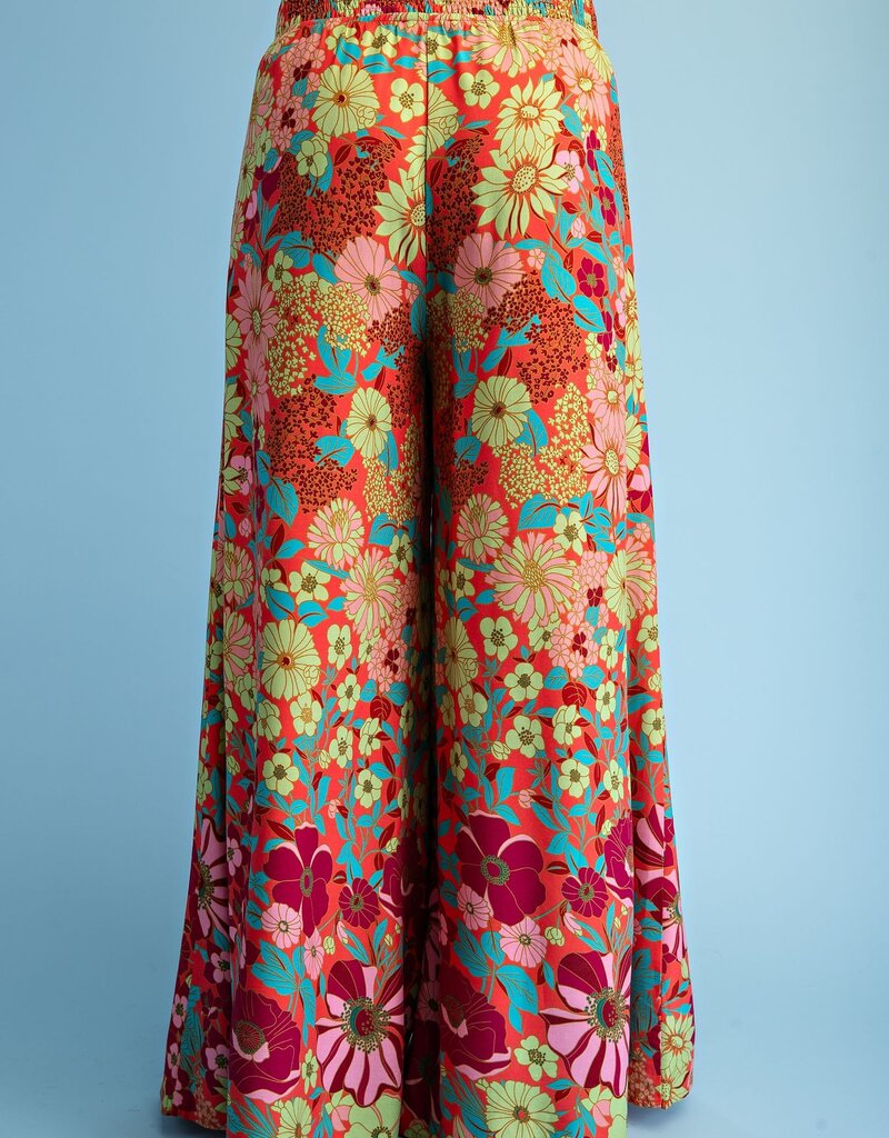 Reese Retro Floral Flare Wide Leg