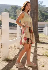 Valerie V-Neck Patchwork Tiered Dress