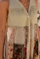 Valerie V-Neck Patchwork Tiered Dress