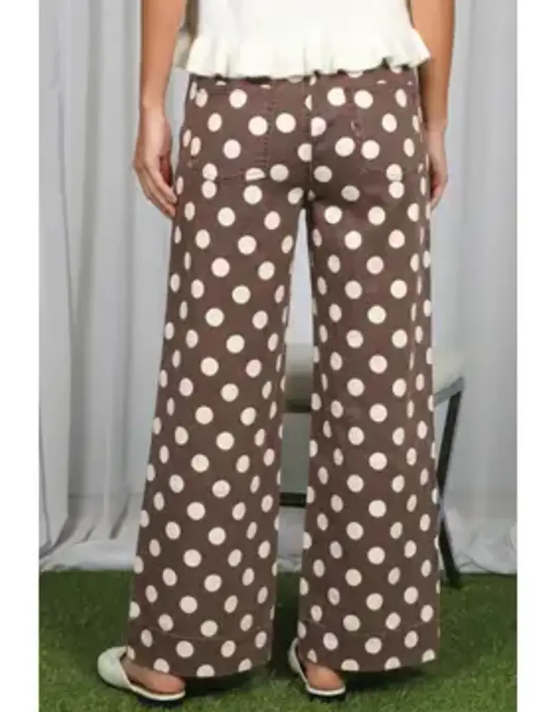 Dana Polka Dot Straight Leg Pant