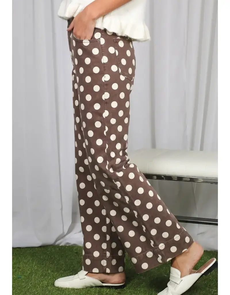 Dana Polka Dot Straight Leg Pant