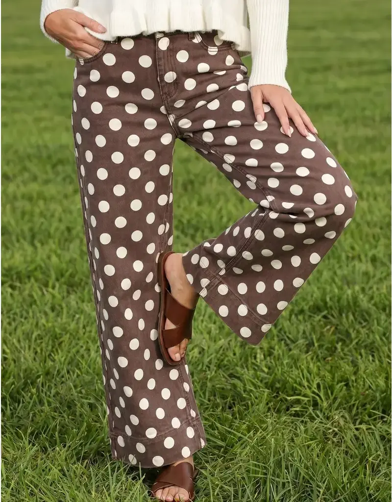 Dana Polka Dot Straight Leg Pant