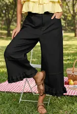 Rachel Casual Ruffle Hem Cropped Pant