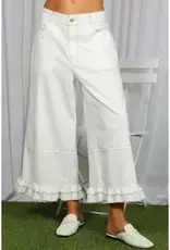Rachel Casual Ruffle Hem Cropped Pant
