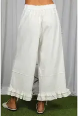 Rachel Casual Ruffle Hem Cropped Pant