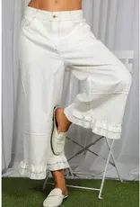 Rachel Casual Ruffle Hem Cropped Pant