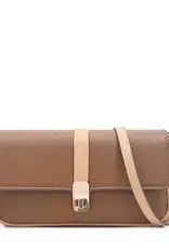 Gisele II - Smooth Nappa Vegan Leather Shoulder Bag - Brown