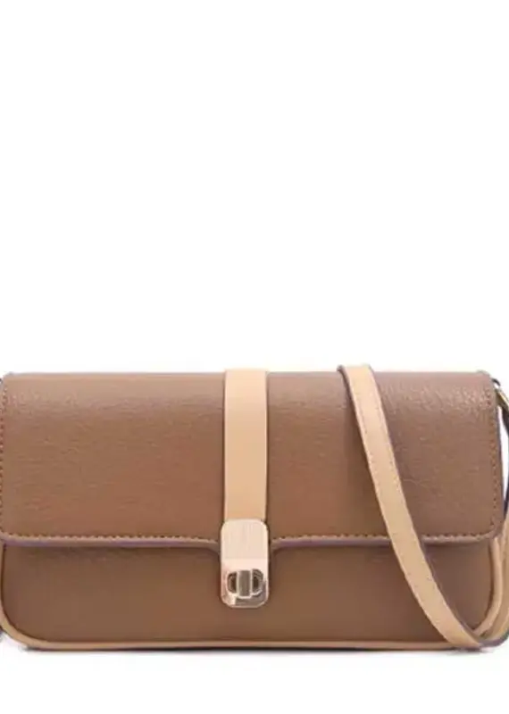 Gisele II - Smooth Nappa Vegan Leather Shoulder Bag - Brown