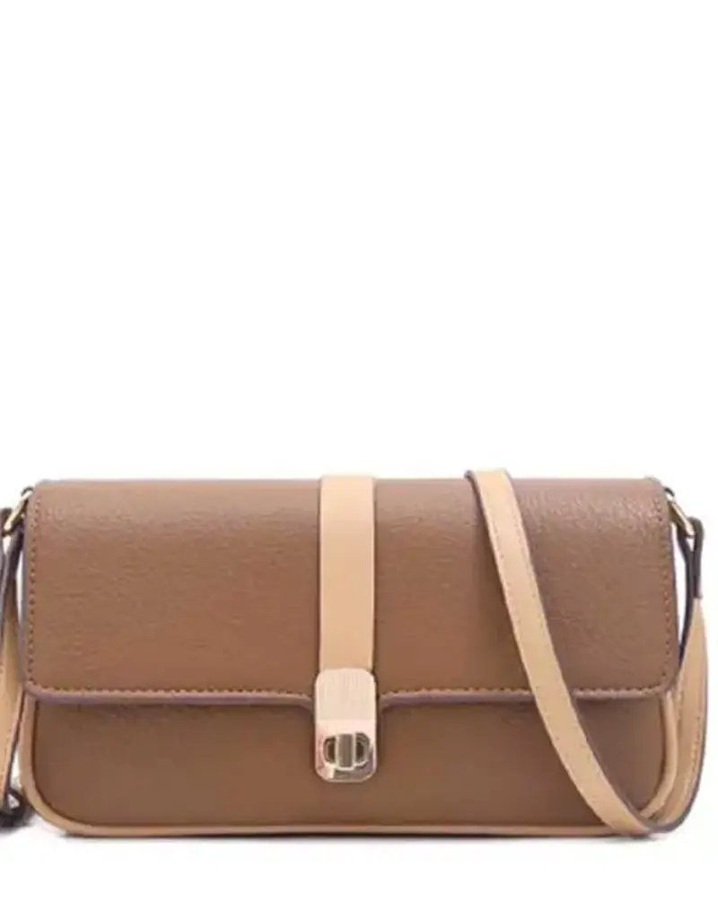 Gisele II - Smooth Nappa Vegan Leather Shoulder Bag - Brown