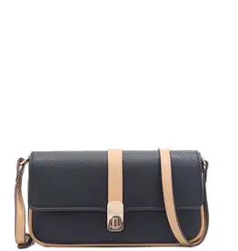 Gisele II - Smooth Nappa Vegan Leather Shoulder Bag - Black