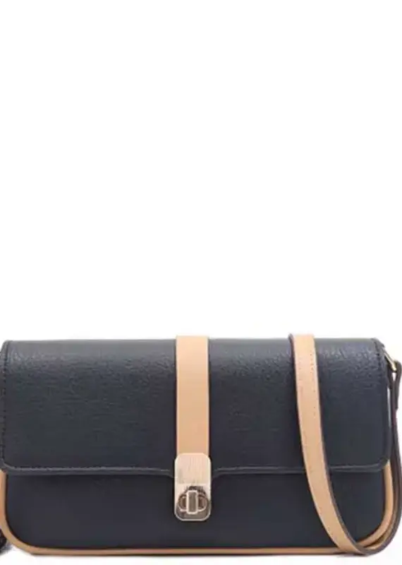 Gisele II - Smooth Nappa Vegan Leather Shoulder Bag - Black