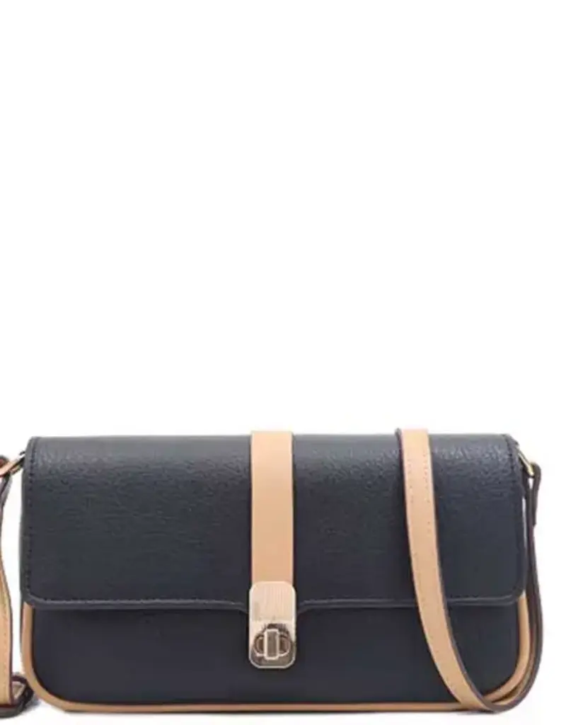 Gisele II - Smooth Nappa Vegan Leather Shoulder Bag - Black