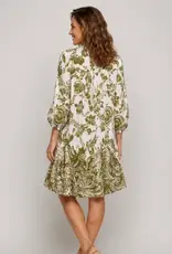 Challis Floral Ruffle Hem Dress